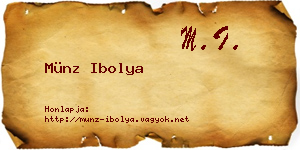 Münz Ibolya névjegykártya